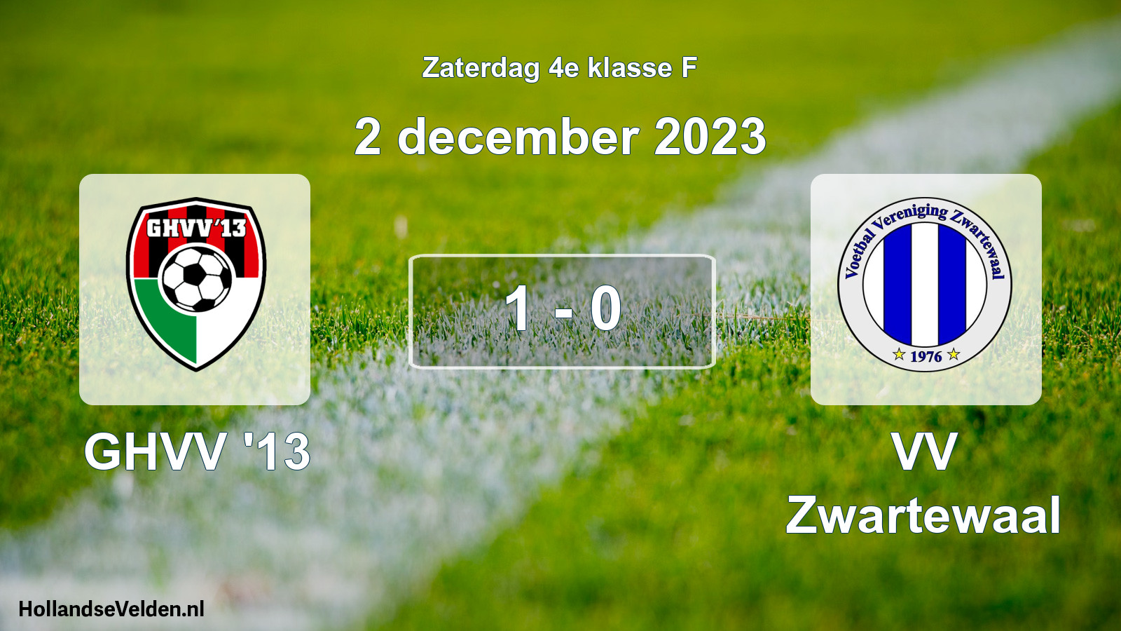 Total number of matches played: GHVV '13 - VV Zwartewaal 1 - 0 (2 December 2023)