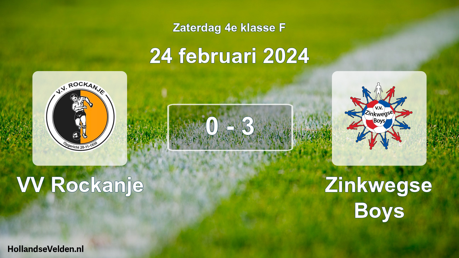 Total number of matches played: VV Rockanje - Zinkwegse Boys 0 - 3 (24 February 2024)