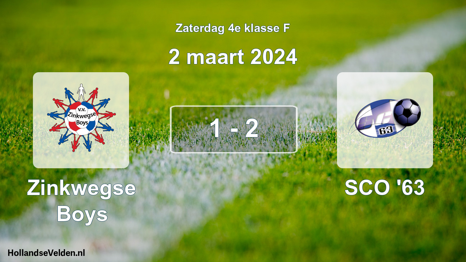 Total number of matches played: Zinkwegse Boys - SCO '63 1 - 2 (2 March 2024)