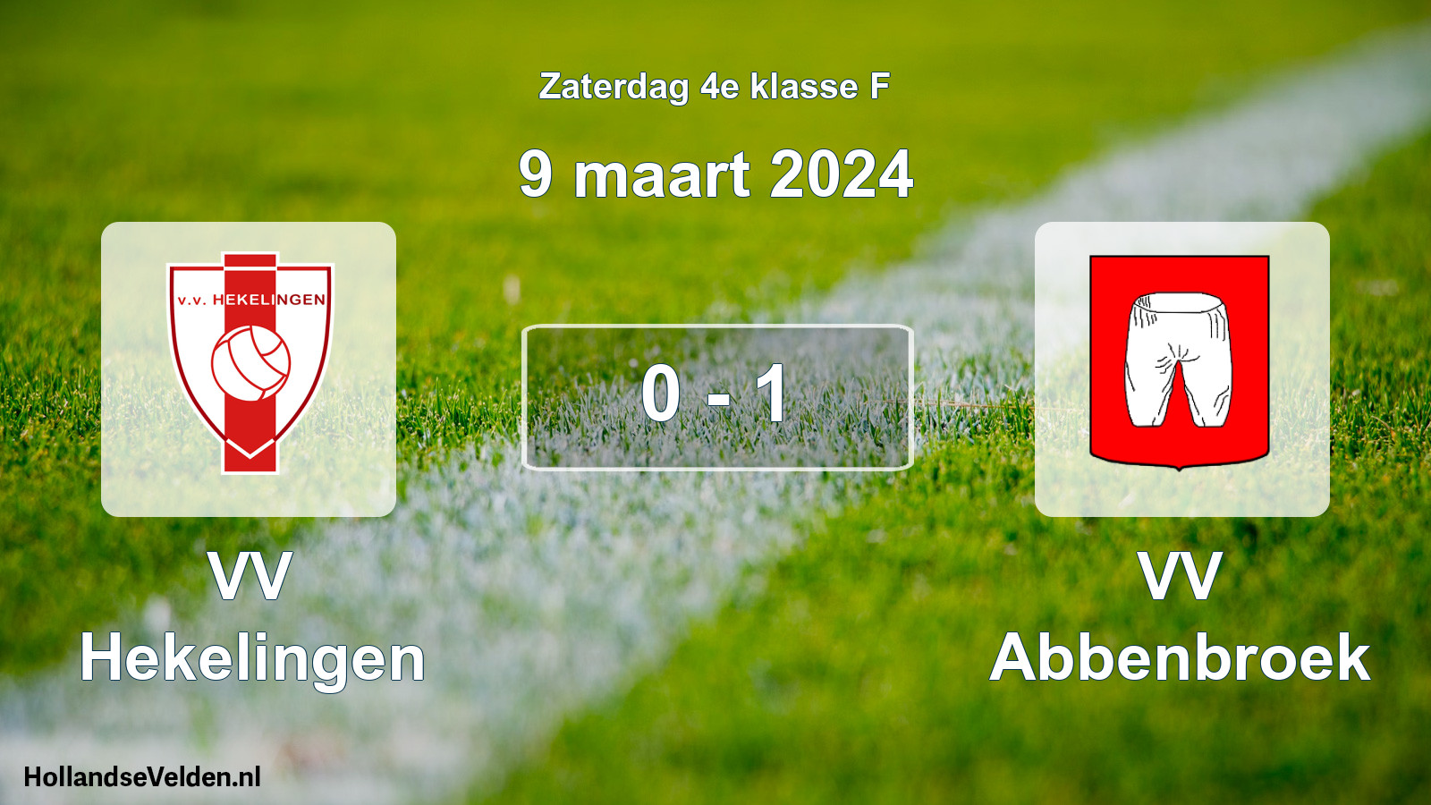 Total number of matches played: VV Hekelingen - VV Abbenbroek 0 - 1 (9 March 2024)