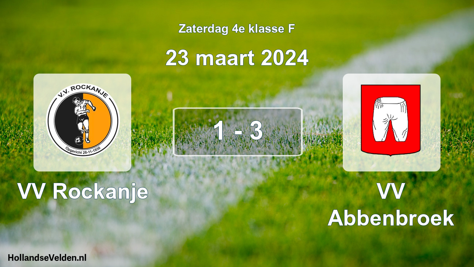 Total number of matches played: VV Rockanje - VV Abbenbroek 1 - 3 (23 March 2024)