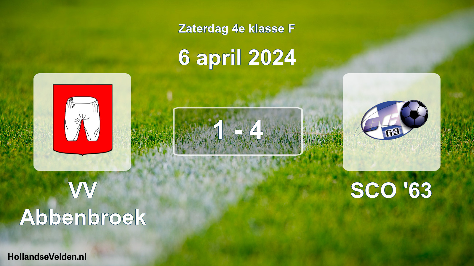 Total number of matches played: VV Abbenbroek - SCO '63 1 - 4 (6 April 2024)
