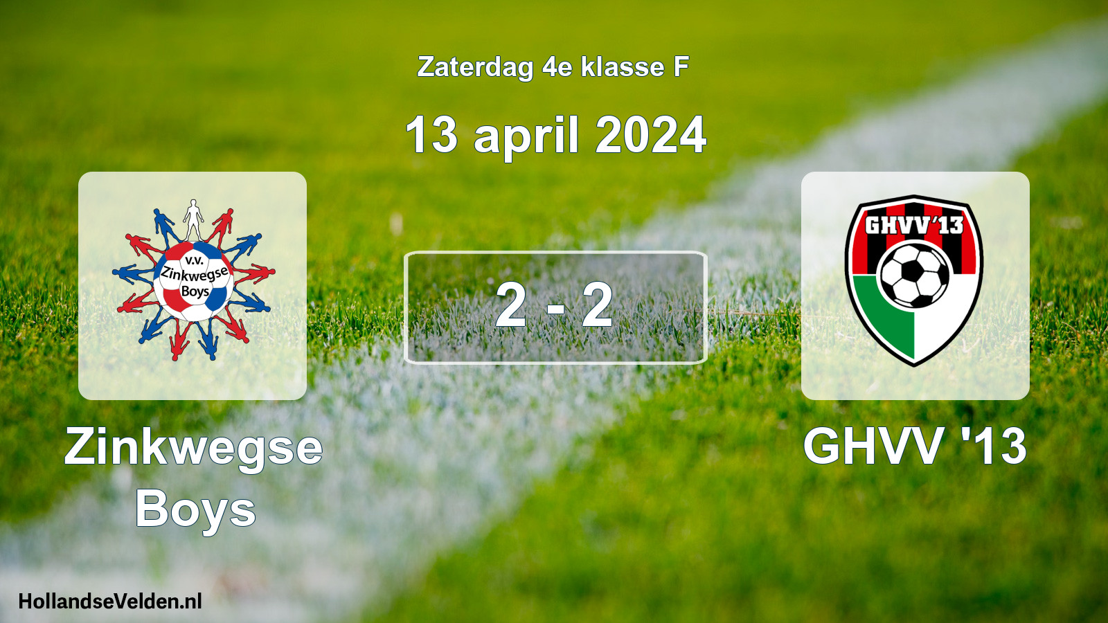 Total number of matches played: Zinkwegse Boys - GHVV '13 2 - 2 (13 April 2024)