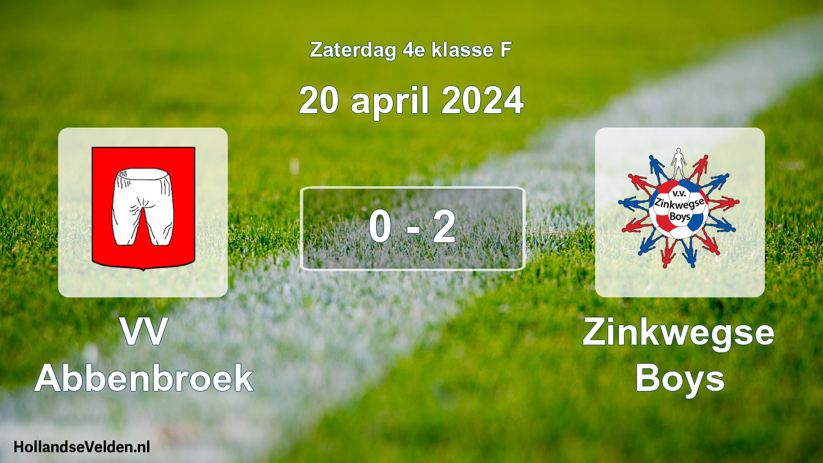 Total number of matches played: VV Abbenbroek - Zinkwegse Boys 0 - 2 (20 April 2024)