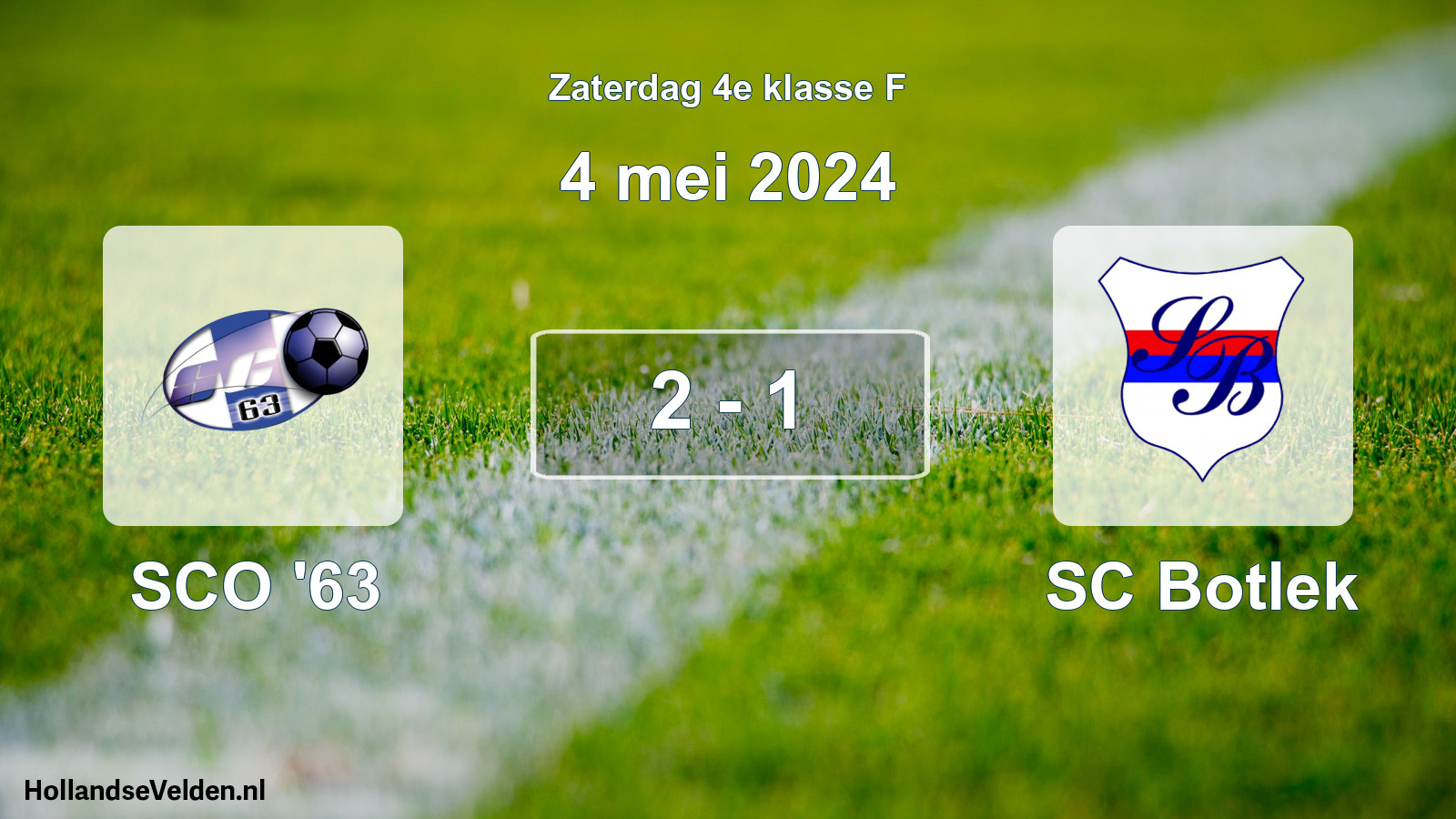 Total number of matches played: SCO '63 - SC Botlek 2 - 1 (4 May 2024)