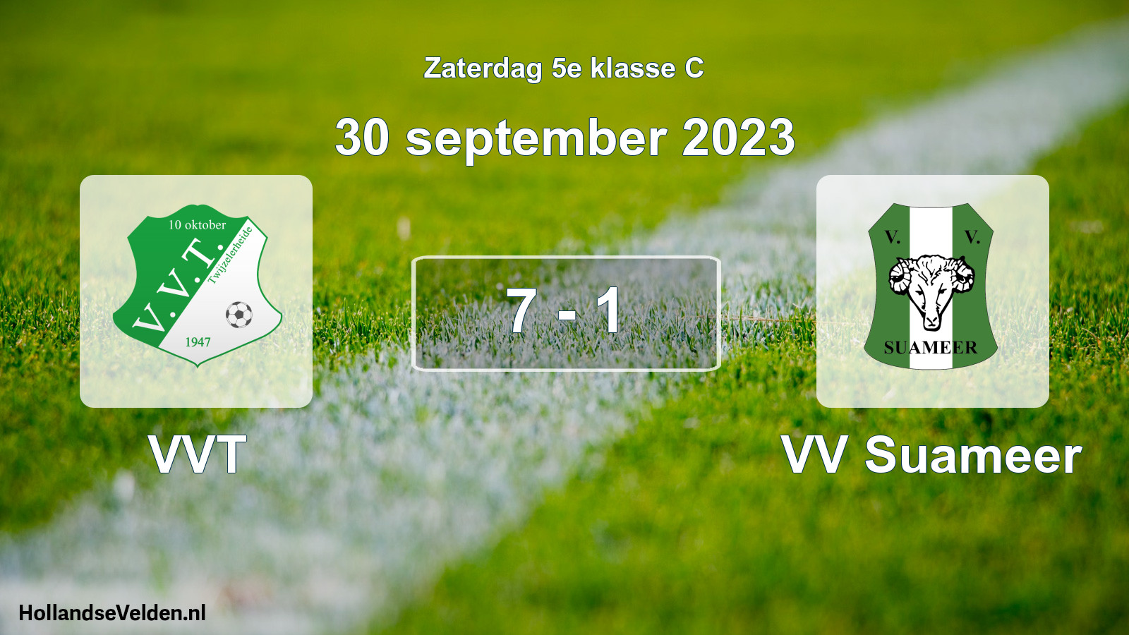 Total number of matches played: VVT - VV Suameer 7 - 1 (30 September 2023)