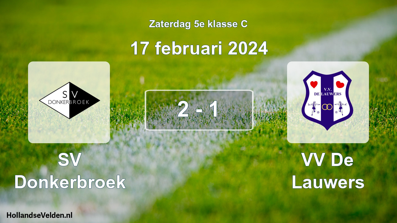 Total number of matches played: SV Donkerbroek - VV De Lauwers 2 - 1 (17 February 2024)