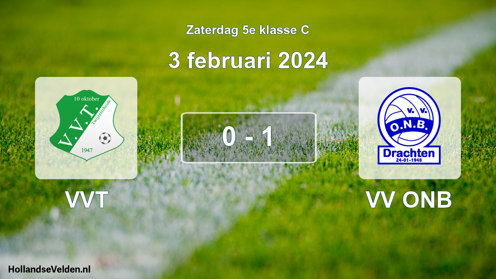 Total number of matches played: VVT - VV ONB 0 - 1 (3 February 2024)