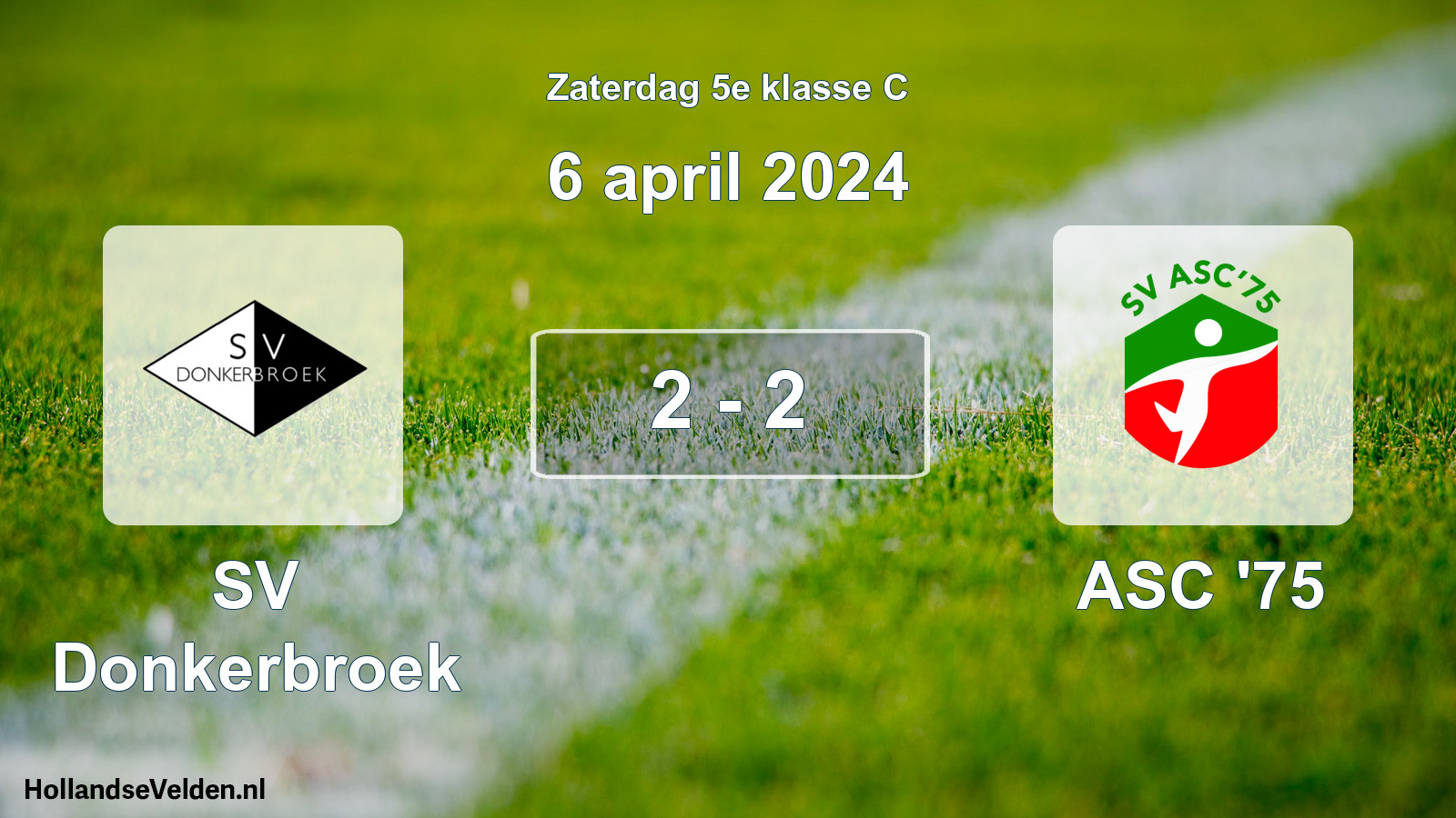Total number of matches played: SV Donkerbroek - ASC '75 2 - 2 (6 April 2024)