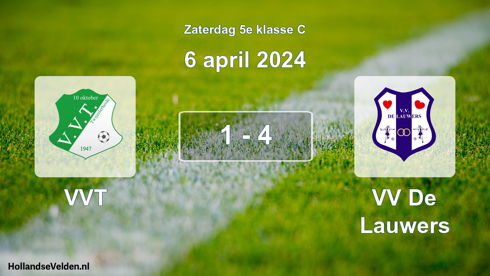 Total number of matches played: VVT - VV De Lauwers 1 - 4 (6 April 2024)