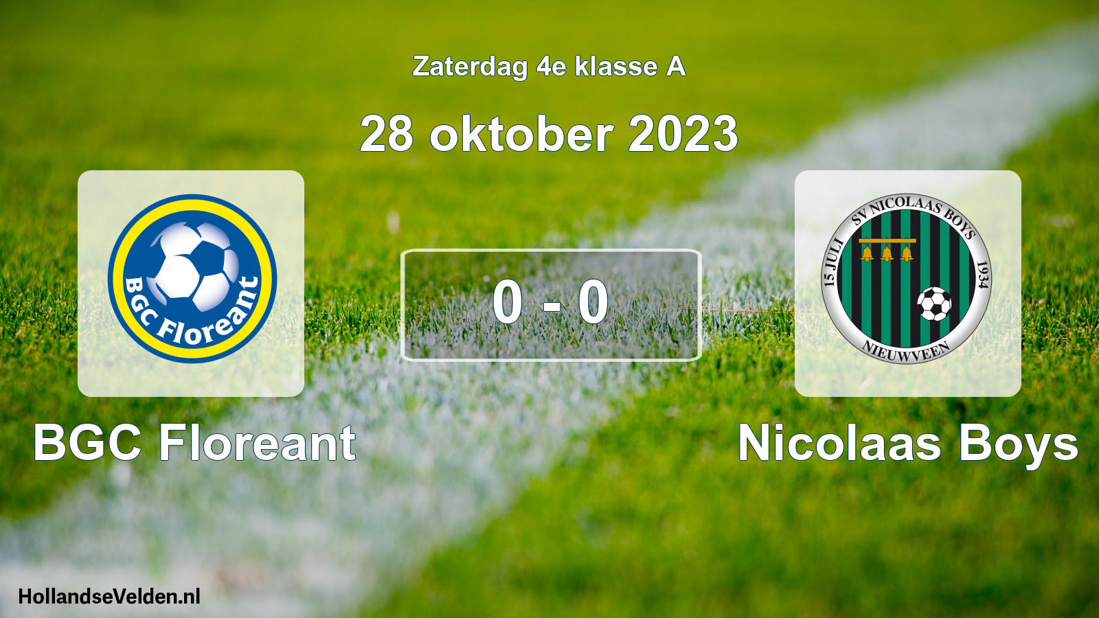 Total number of matches played: BGC Floreant - Nicolaas Boys 0 - 0 (28 October 2023)