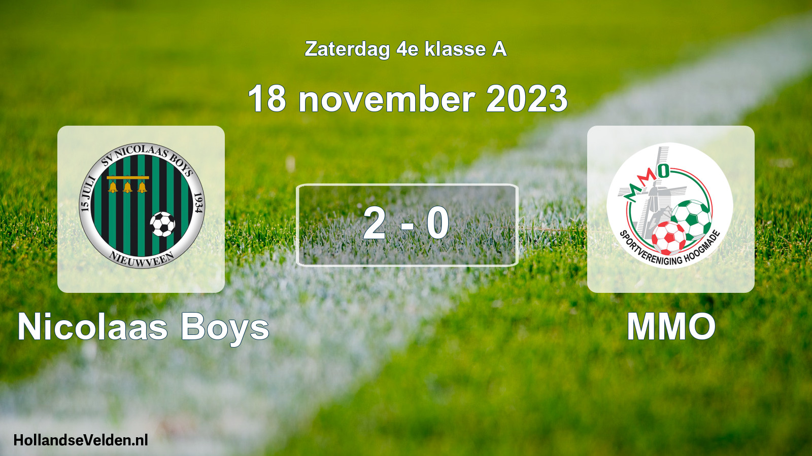 Total number of matches played: Nicolaas Boys - MMO 2 - 0 (18 November 2023)