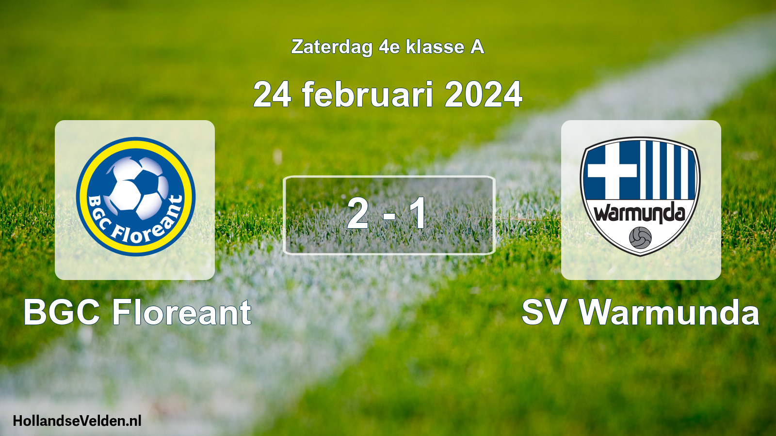 Total number of matches played: BGC Floreant - SV Warmunda 2 - 1 (24 February 2024)