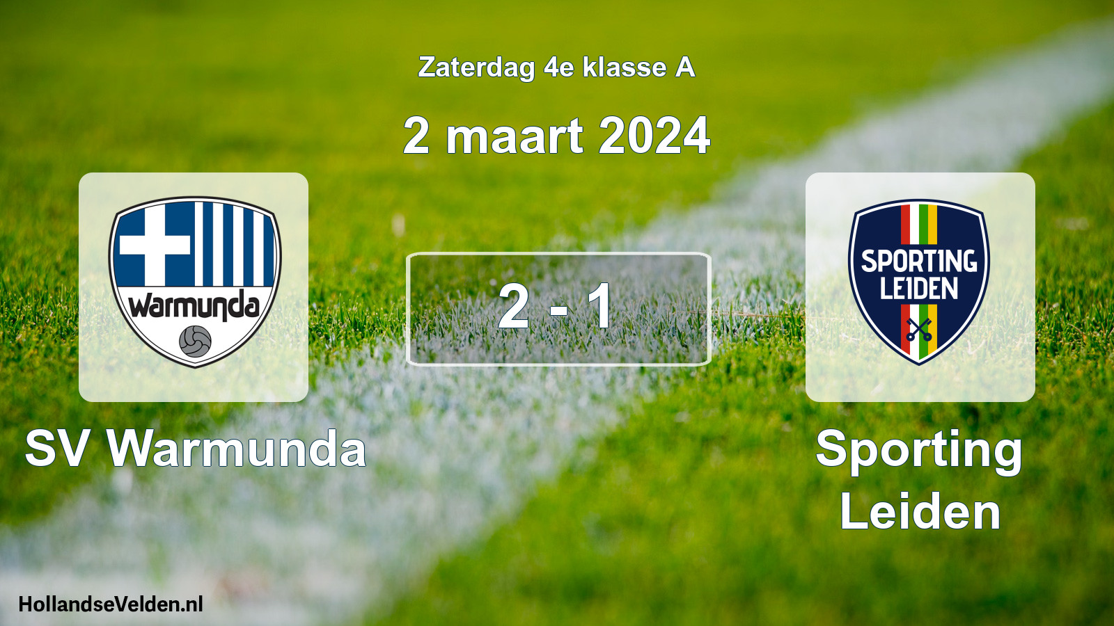 Total number of matches played: SV Warmunda - Sporting Leiden 2 - 1 (2 March 2024)