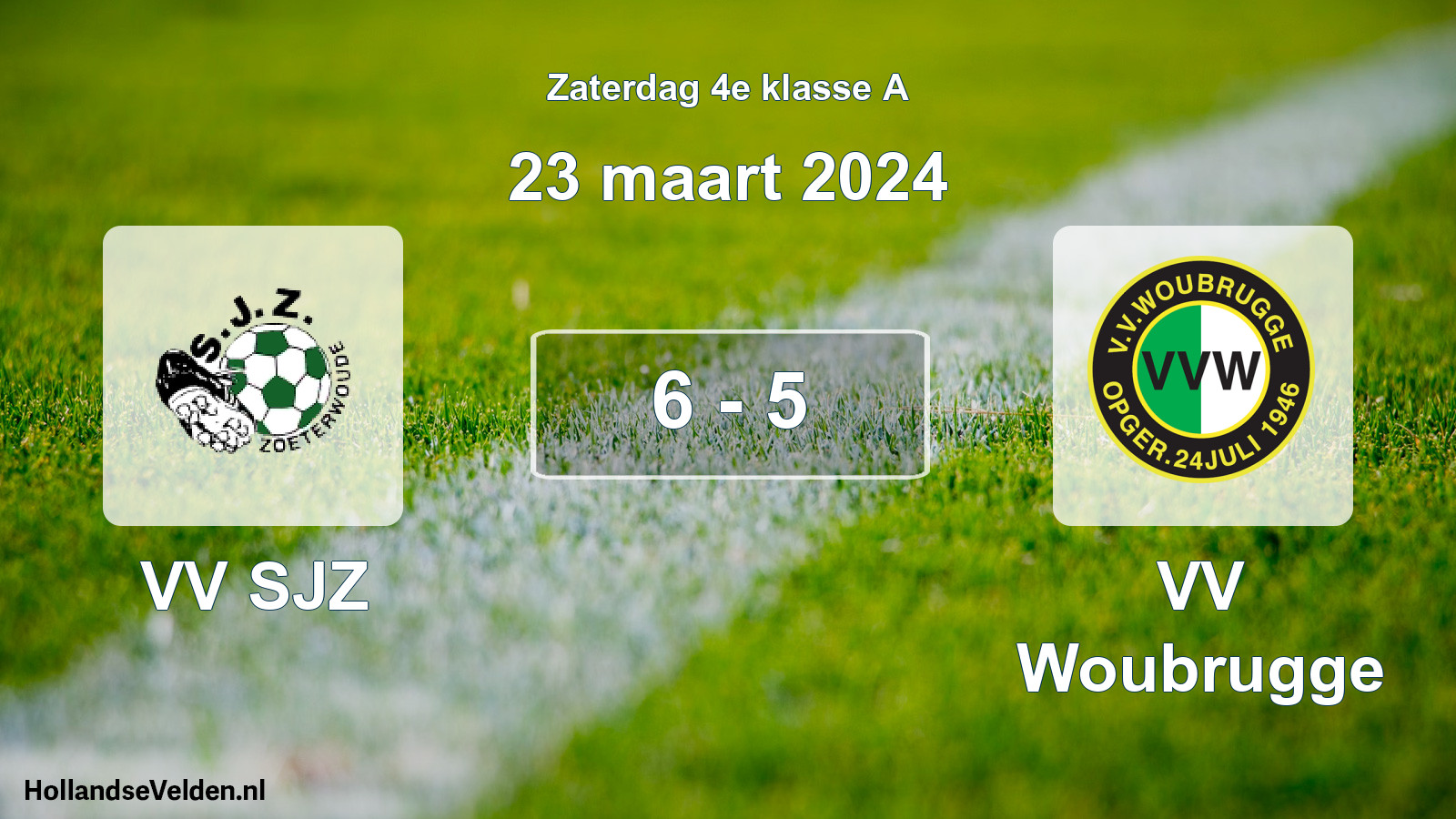 Total number of matches played: VV SJZ - VV Woubrugge 6 - 5 (23 March 2024)