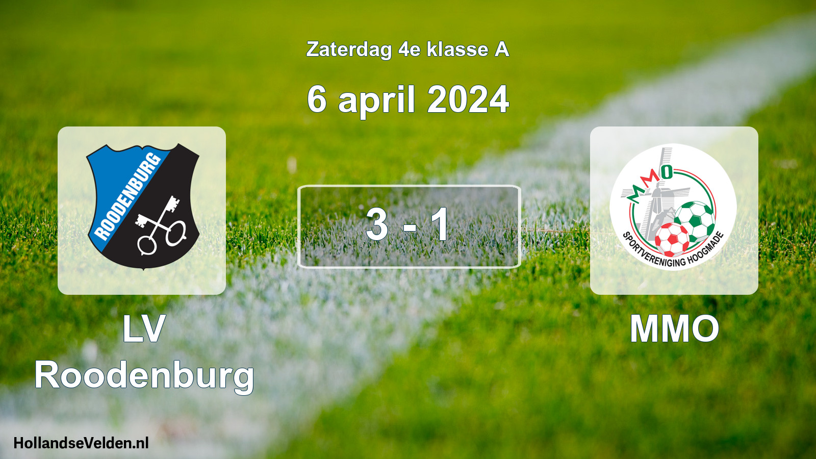 Total number of matches played: LV Roodenburg - MMO 3 - 1 (6 April 2024)