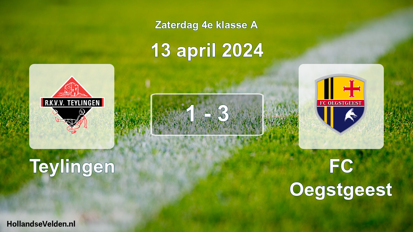Total number of matches played: Teylingen - FC Oegstgeest 1 - 3 (13 April 2024)
