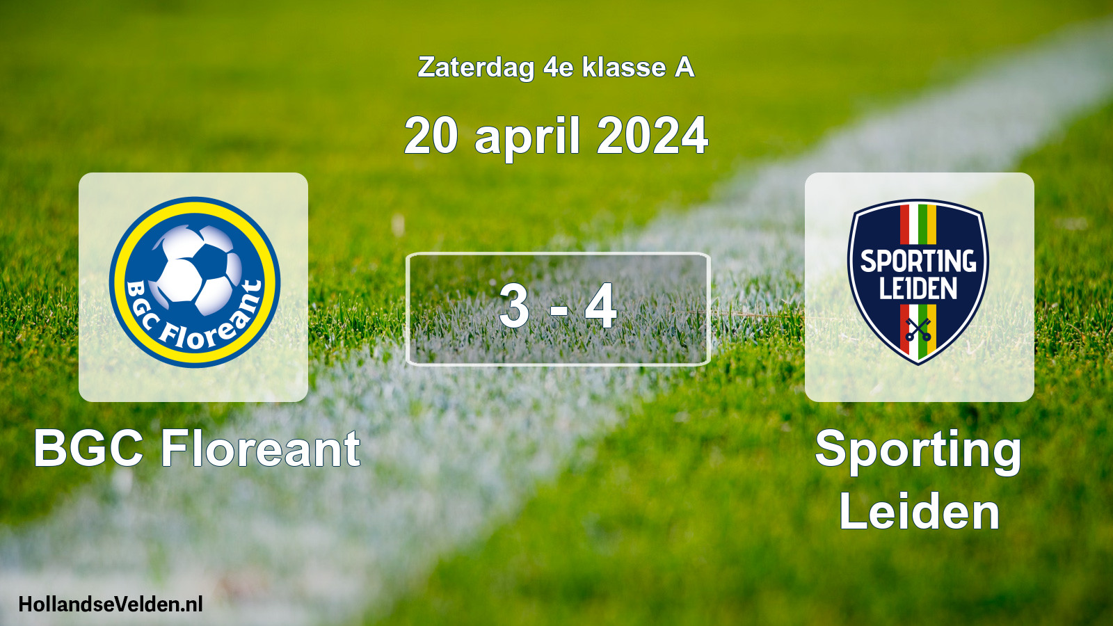Total number of matches played: BGC Floreant - Sporting Leiden 3 - 4 (20 April 2024)