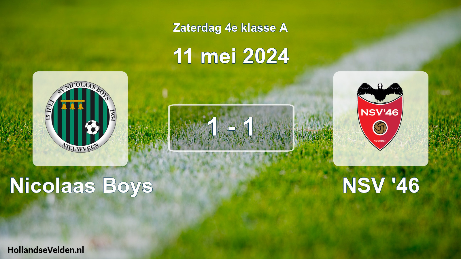 Total number of matches played: Nicolaas Boys - NSV '46 1 - 1 (11 May 2024)