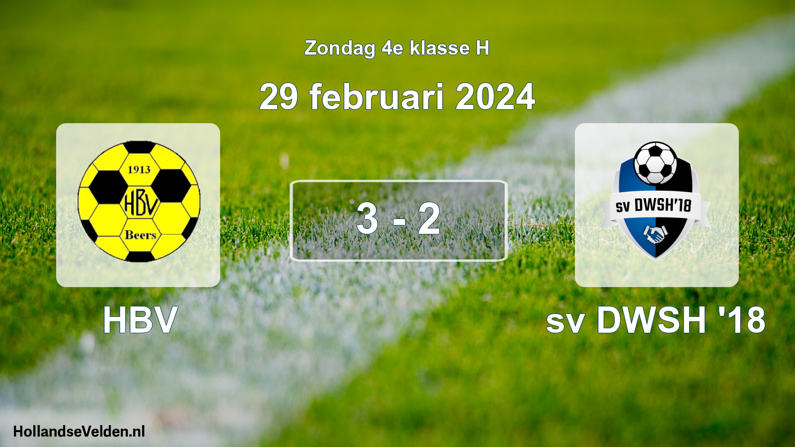 Total number of matches played: HBV - sv DWSH '18 3 - 2 (29 February 2024)