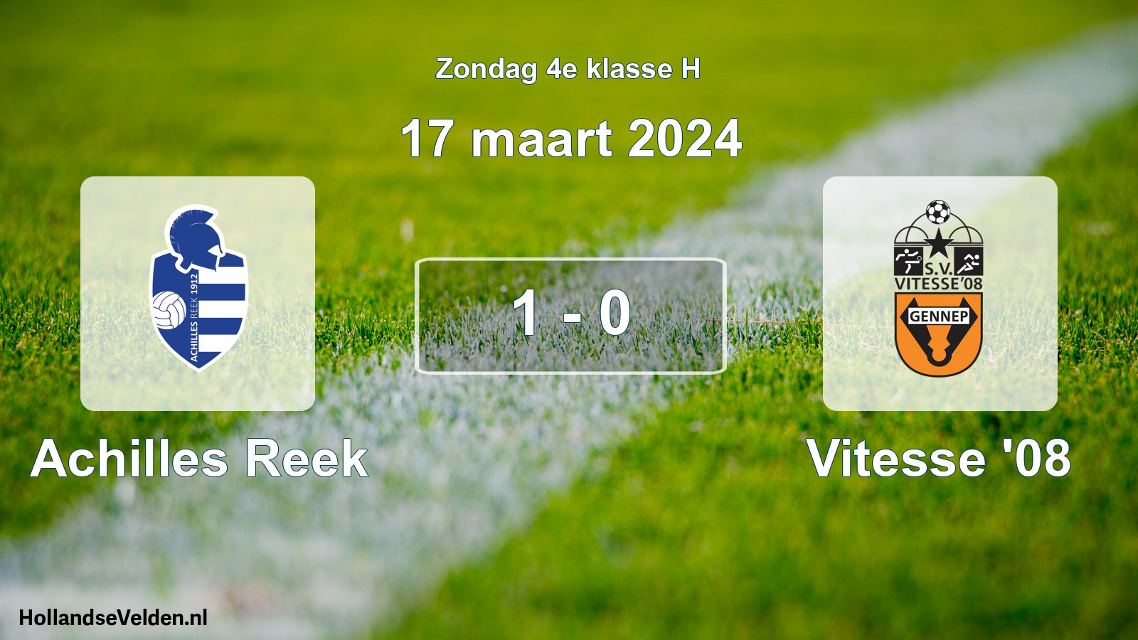 Total number of matches played: Achilles Reek - Vitesse '08 1 - 0 (17 March 2024)