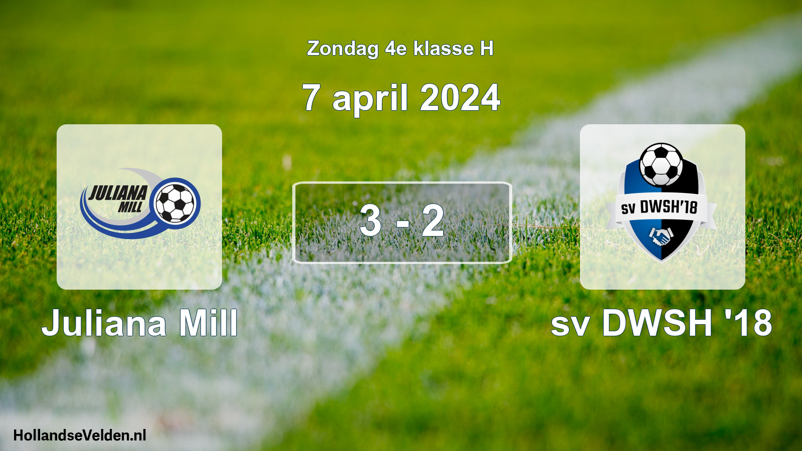 Total number of matches played: Juliana Mill - sv DWSH '18 3 - 2 (7 April 2024)