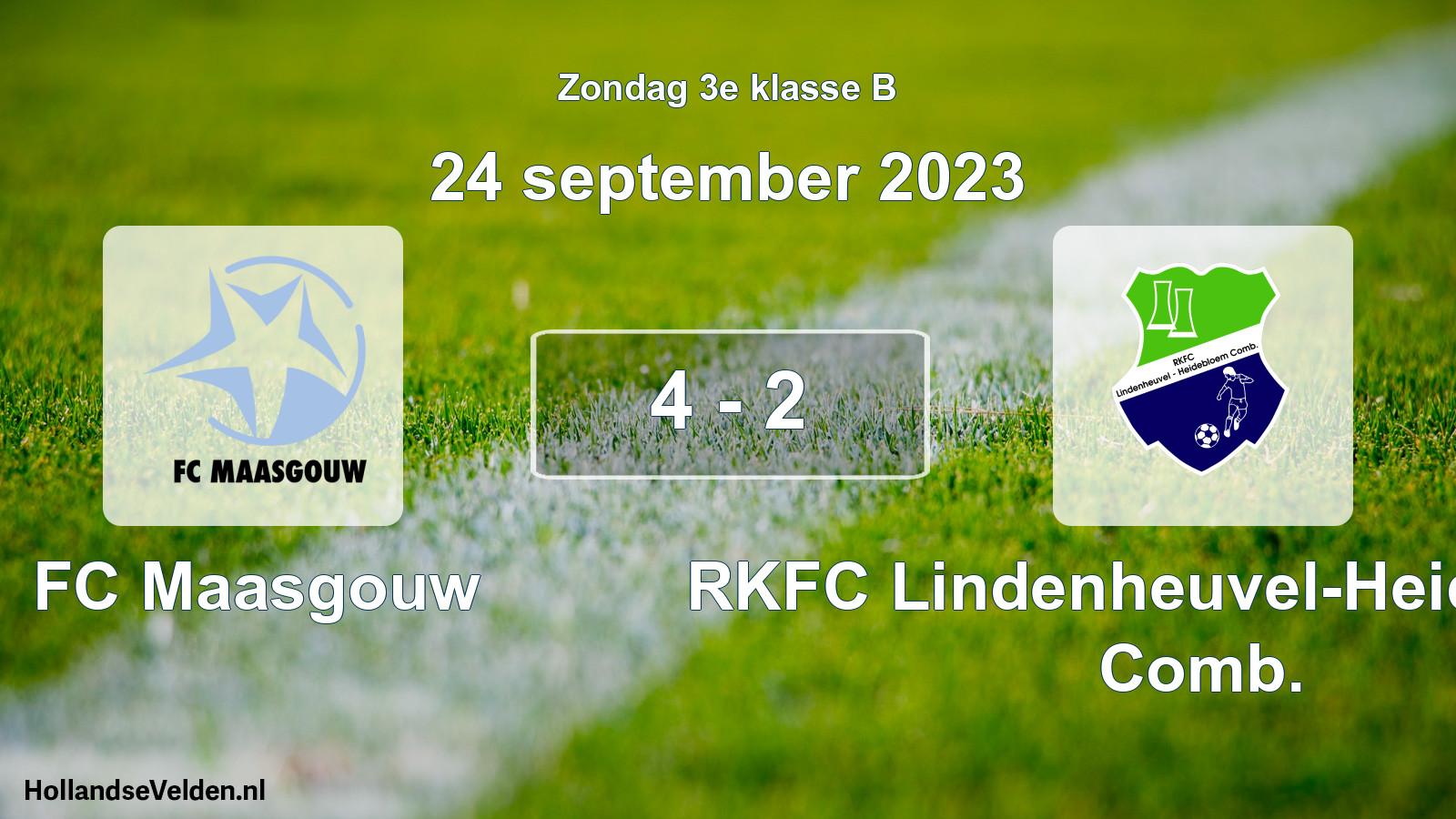 Total number of matches played: FC Maasgouw - RKFC Lindenheuvel-Heidebloem Comb. 4 - 2 (24 September 2023)