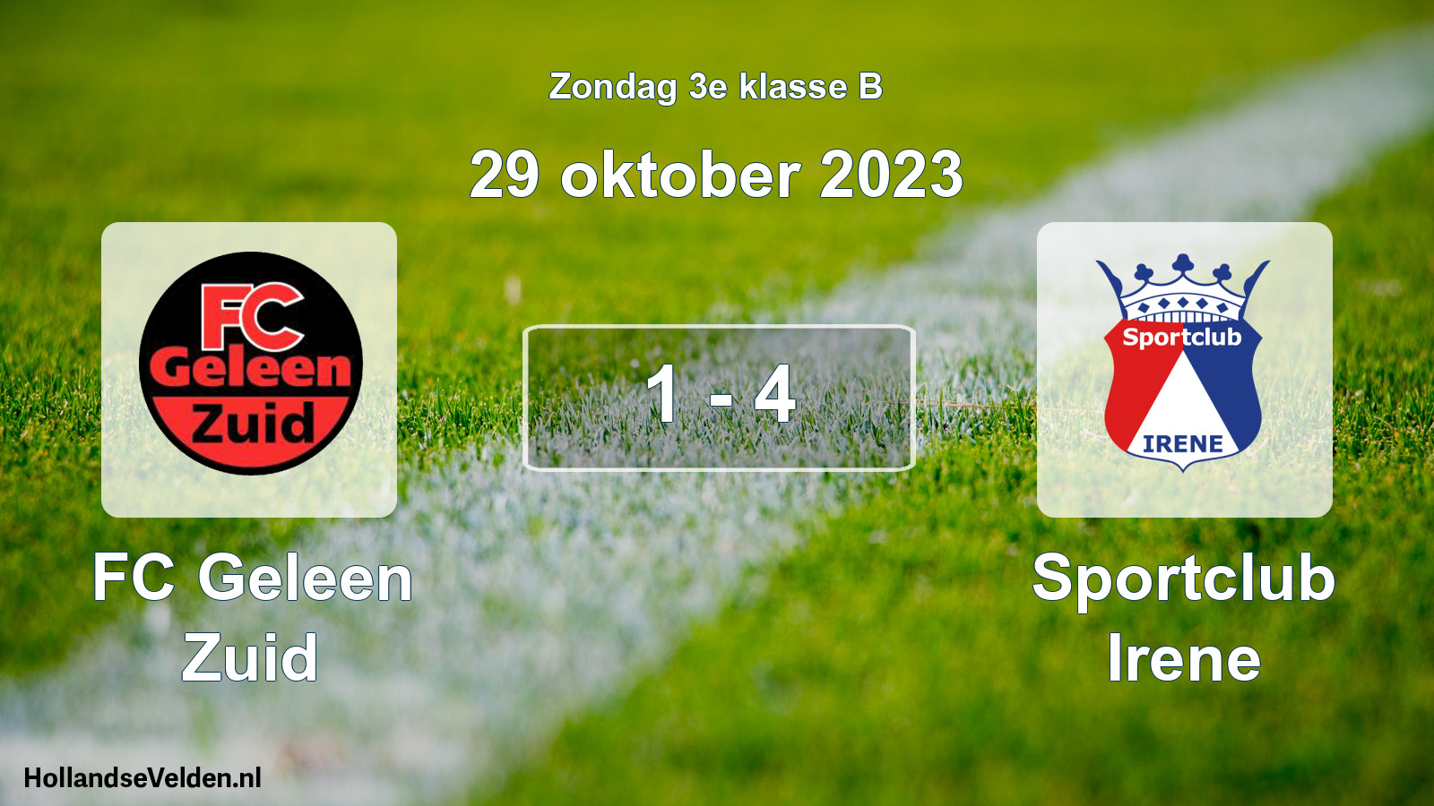 Total number of matches played: FC Geleen Zuid - Sportclub Irene 1 - 4 (29 October 2023)