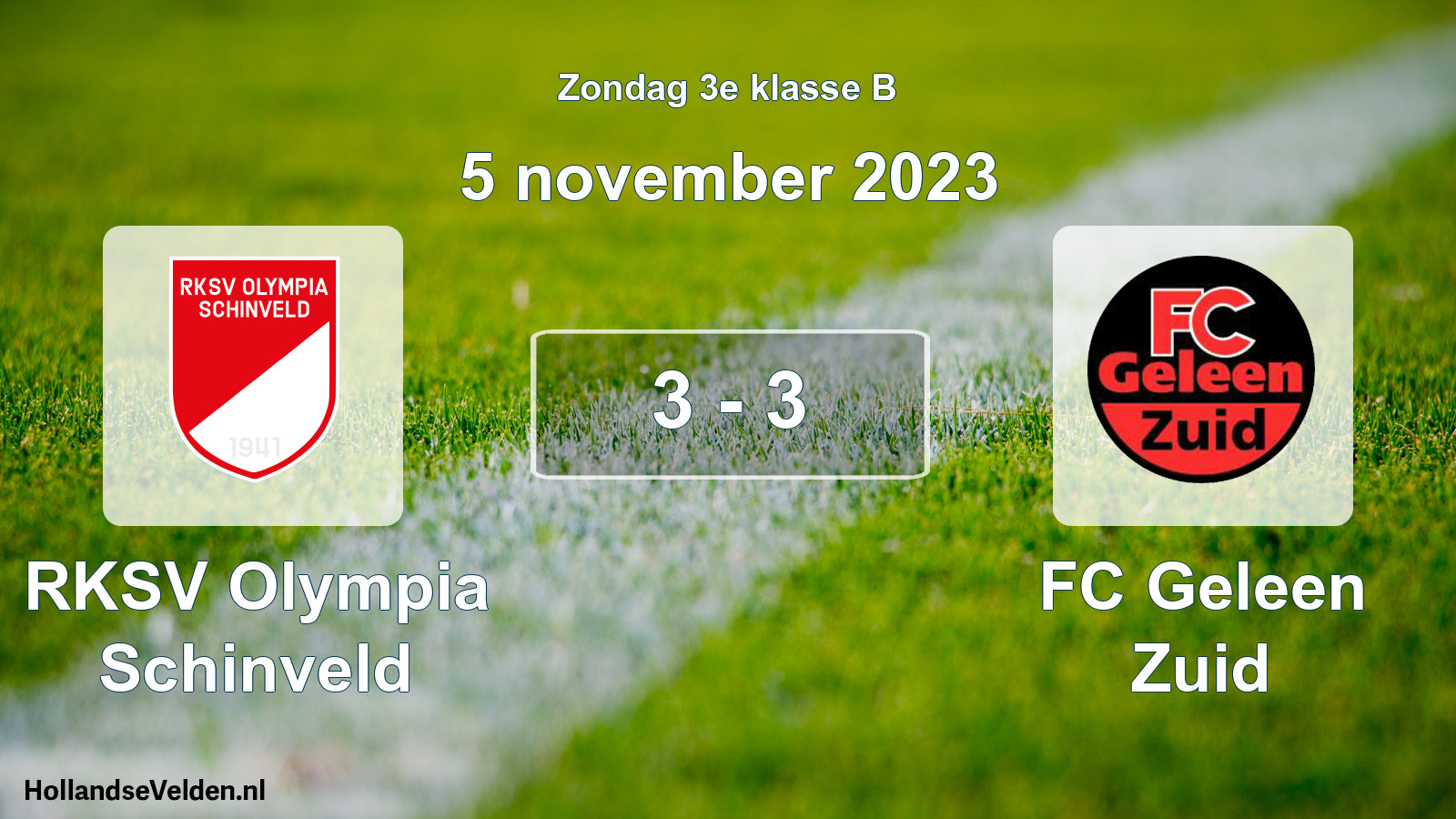 Total number of matches played: RKSV Olympia Schinveld - FC Geleen Zuid 3 - 3 (5 November 2023)