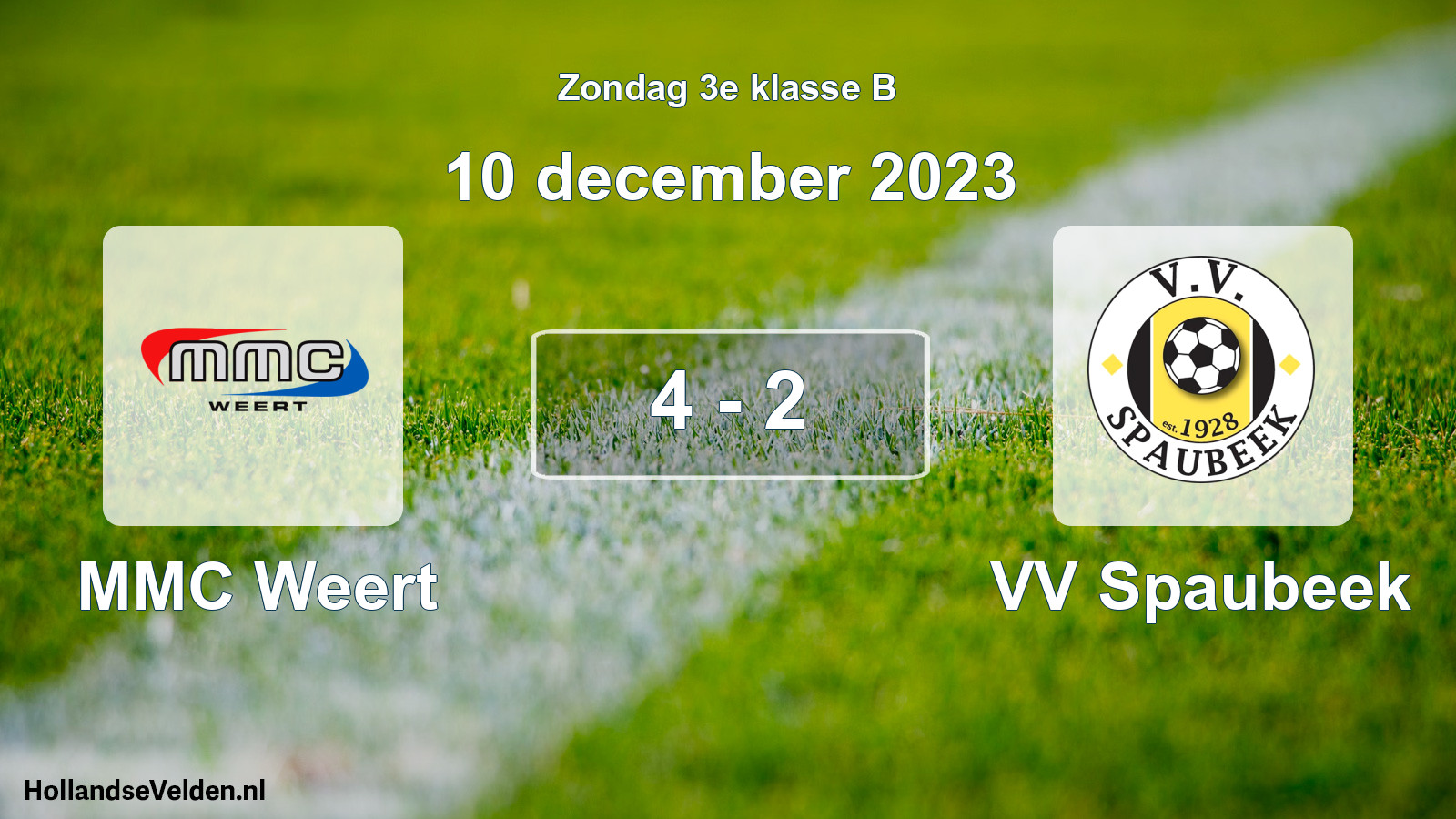 Total number of matches played: MMC Weert - VV Spaubeek 4 - 2 (10 December 2023)
