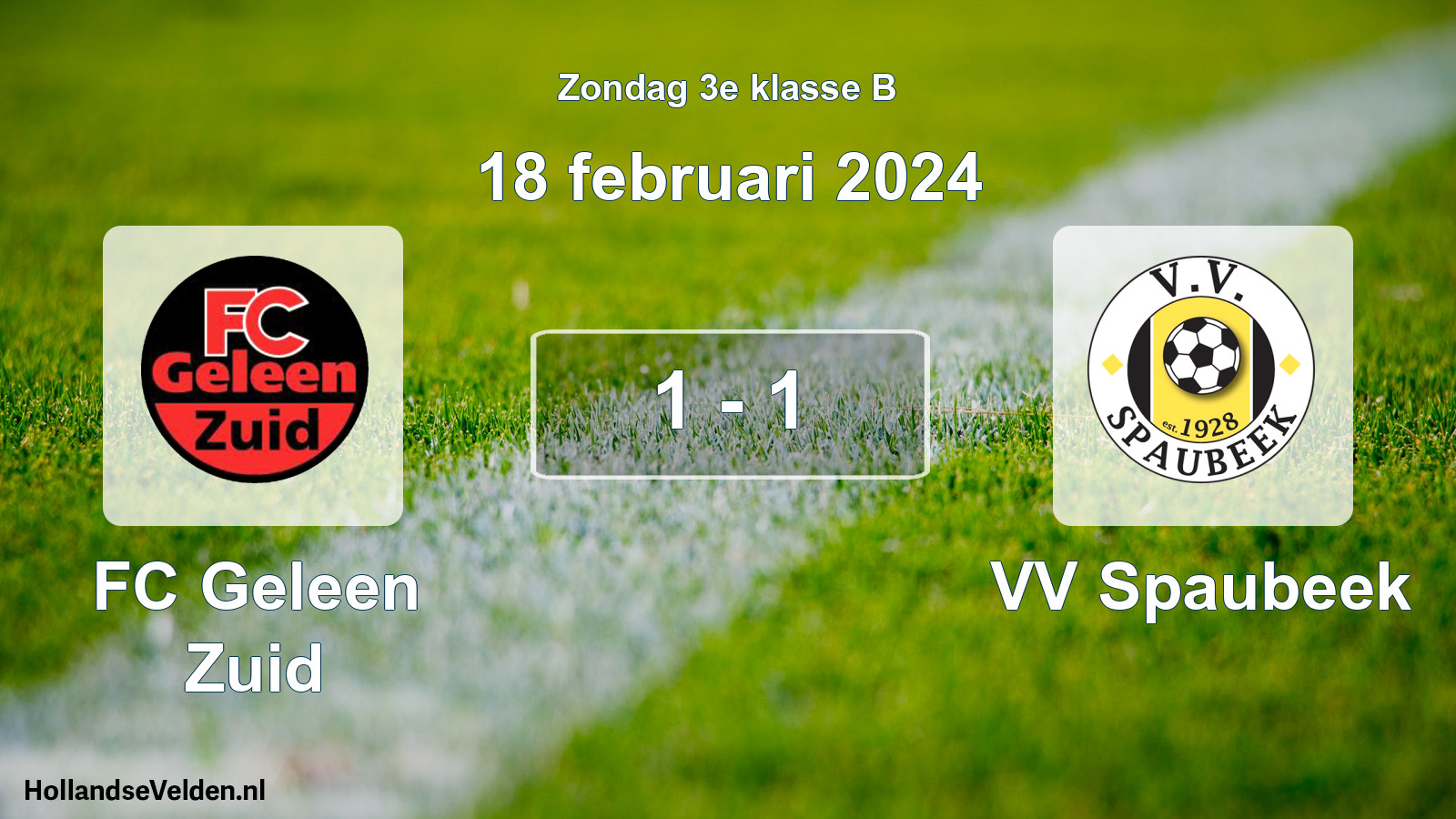 Total number of matches played: FC Geleen Zuid - VV Spaubeek 1 - 1 (18 February 2024)