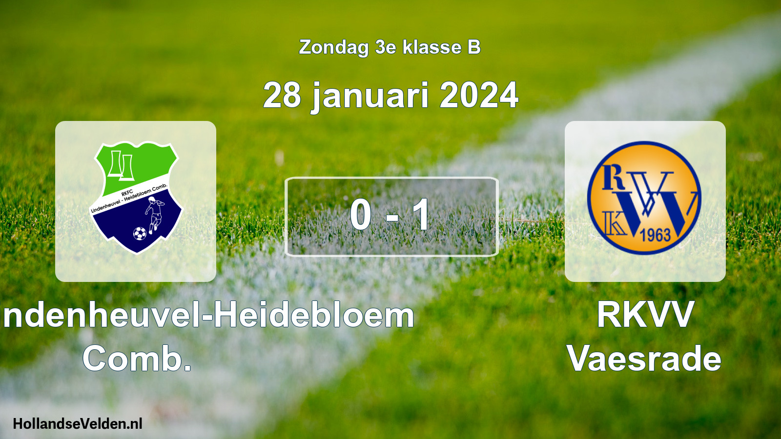 Total number of matches played: RKFC Lindenheuvel-Heidebloem Comb. - RKVV Vaesrade 0 - 1 (28 January 2024)