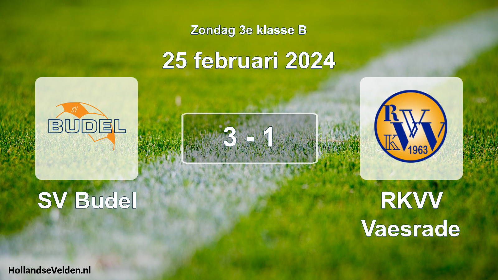 Total number of matches played: SV Budel - RKVV Vaesrade 3 - 1 (25 February 2024)