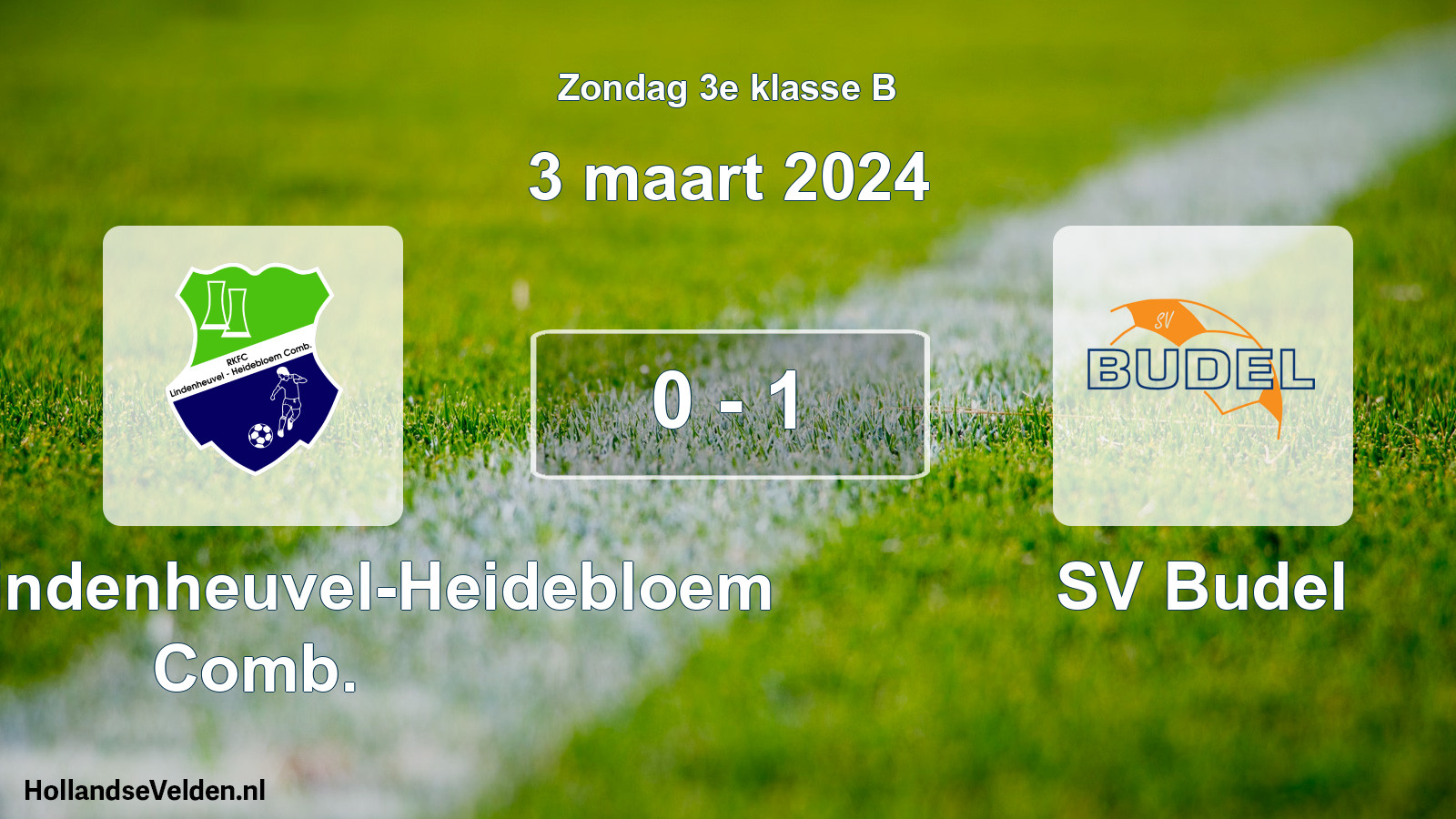 Total number of matches played: RKFC Lindenheuvel-Heidebloem Comb. - SV Budel 0 - 1 (3 March 2024)