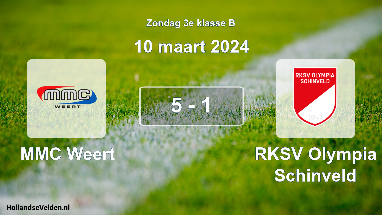 Total number of matches played: MMC Weert - RKSV Olympia Schinveld 5 - 1 (10 March 2024)