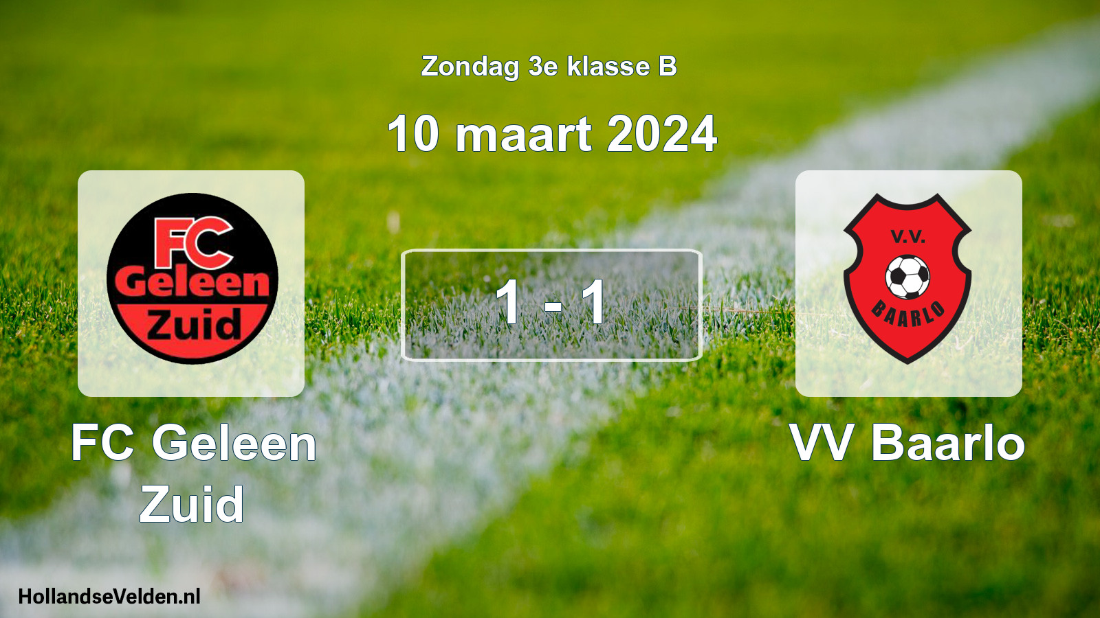 Total number of matches played: FC Geleen Zuid - VV Baarlo 1 - 1 (10 March 2024)