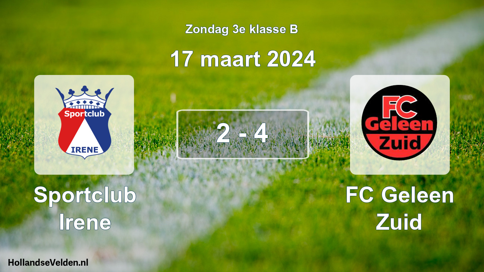 Total number of matches played: Irene Sportclub - FC Geleen Zuid 2 - 4 (17 March 2024)