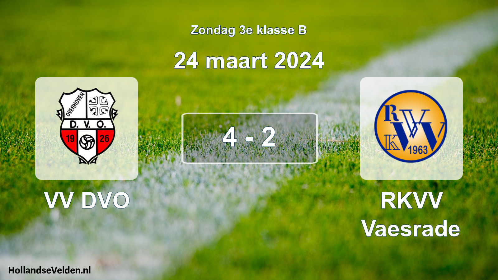 Total number of matches played: VV DVO - RKVV Vaesrade 4 - 2 (24 March 2024)