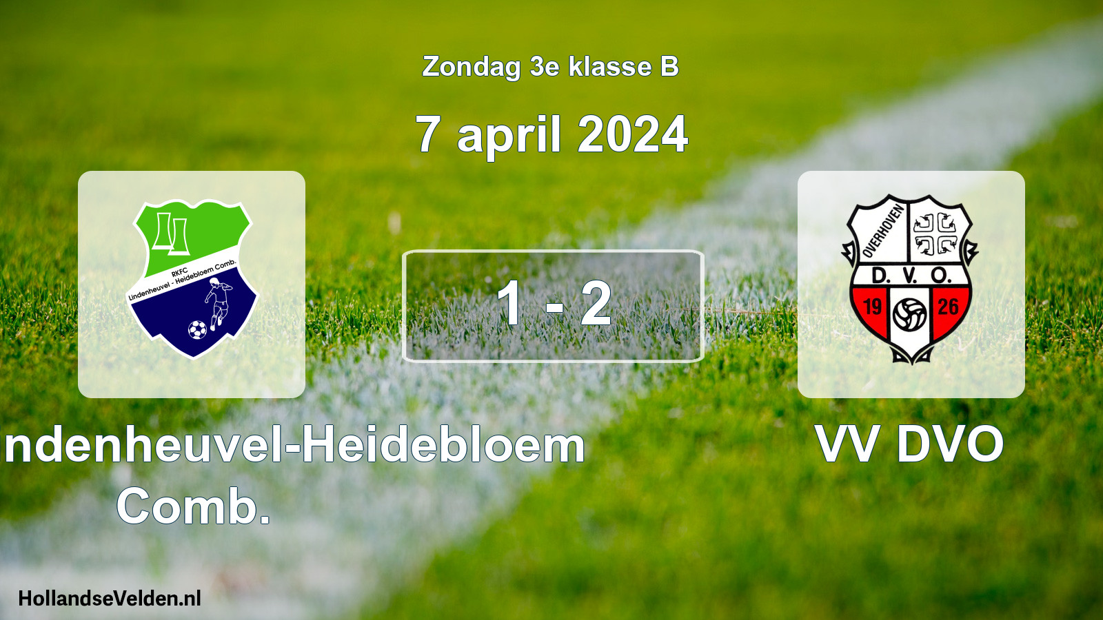 Total number of matches played: RKFC Lindenheuvel-Heidebloem Comb. - VV DVO 1 - 2 (7 April 2024)