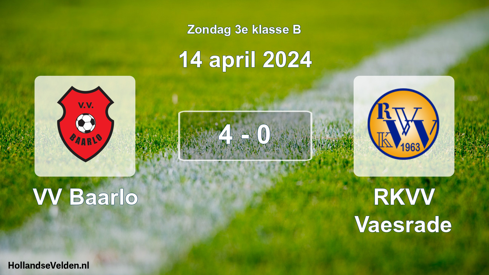Total number of matches played: VV Baarlo - RKVV Vaesrade 4 - 0 (14 April 2024)