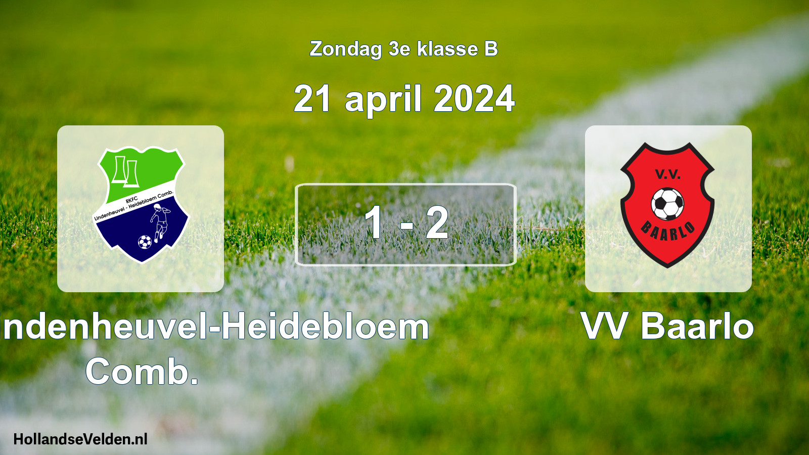 Total number of matches played: RKFC Lindenheuvel-Heidebloem Comb. - VV Baarlo 1 - 2 (21 April 2024)