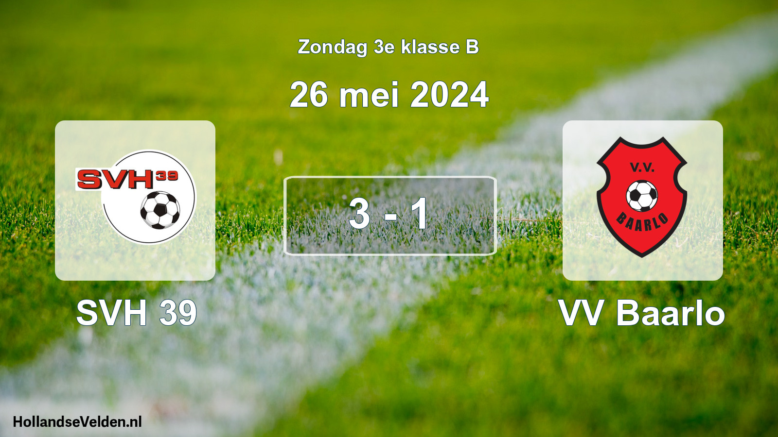 Total number of matches played: SVH 39 - VV Baarlo 3 - 1 (26 May 2024)