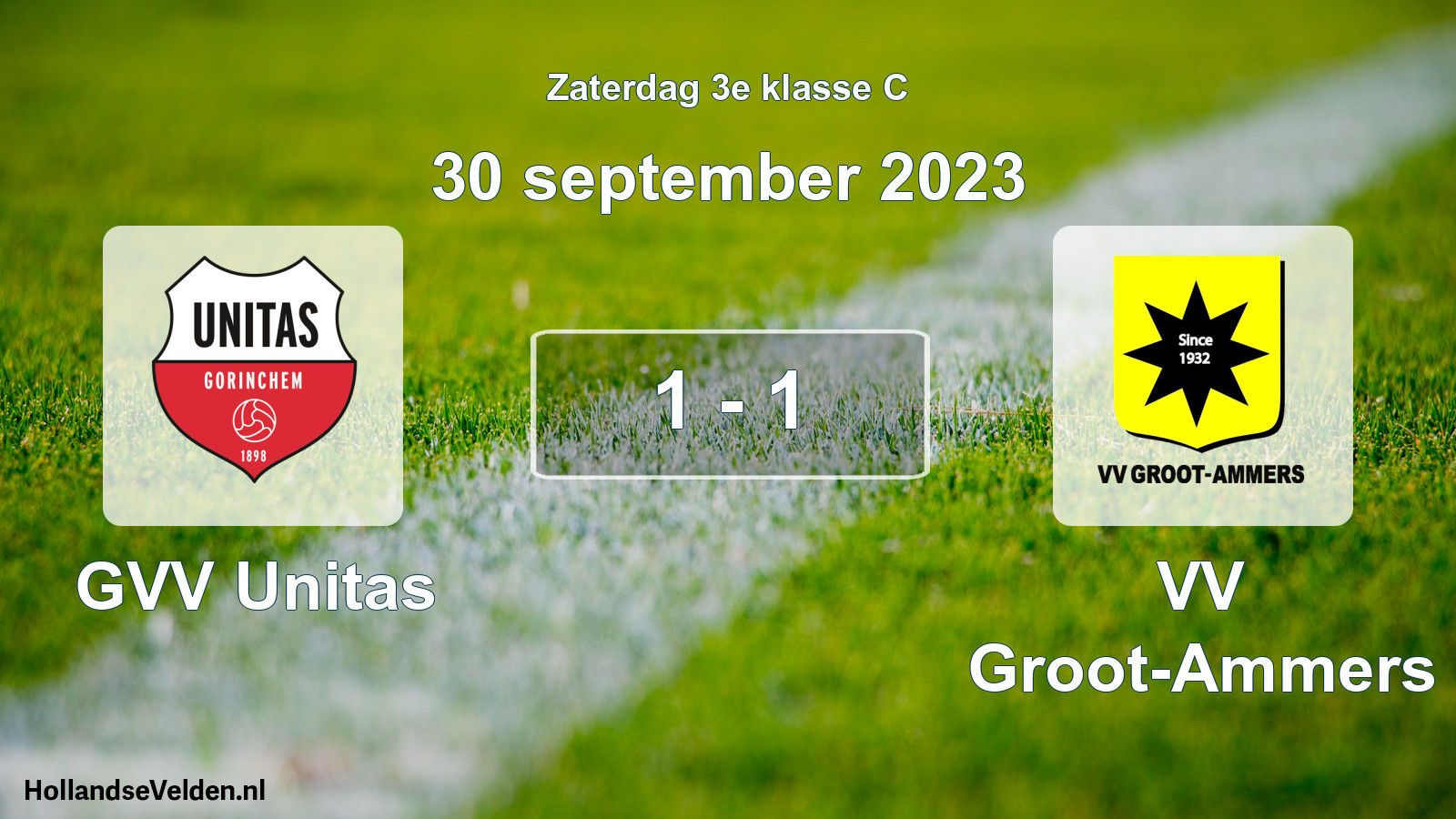 Total number of matches played: GVV Unitas - VV Groot-Ammers 1 - 1 (30 September 2023)