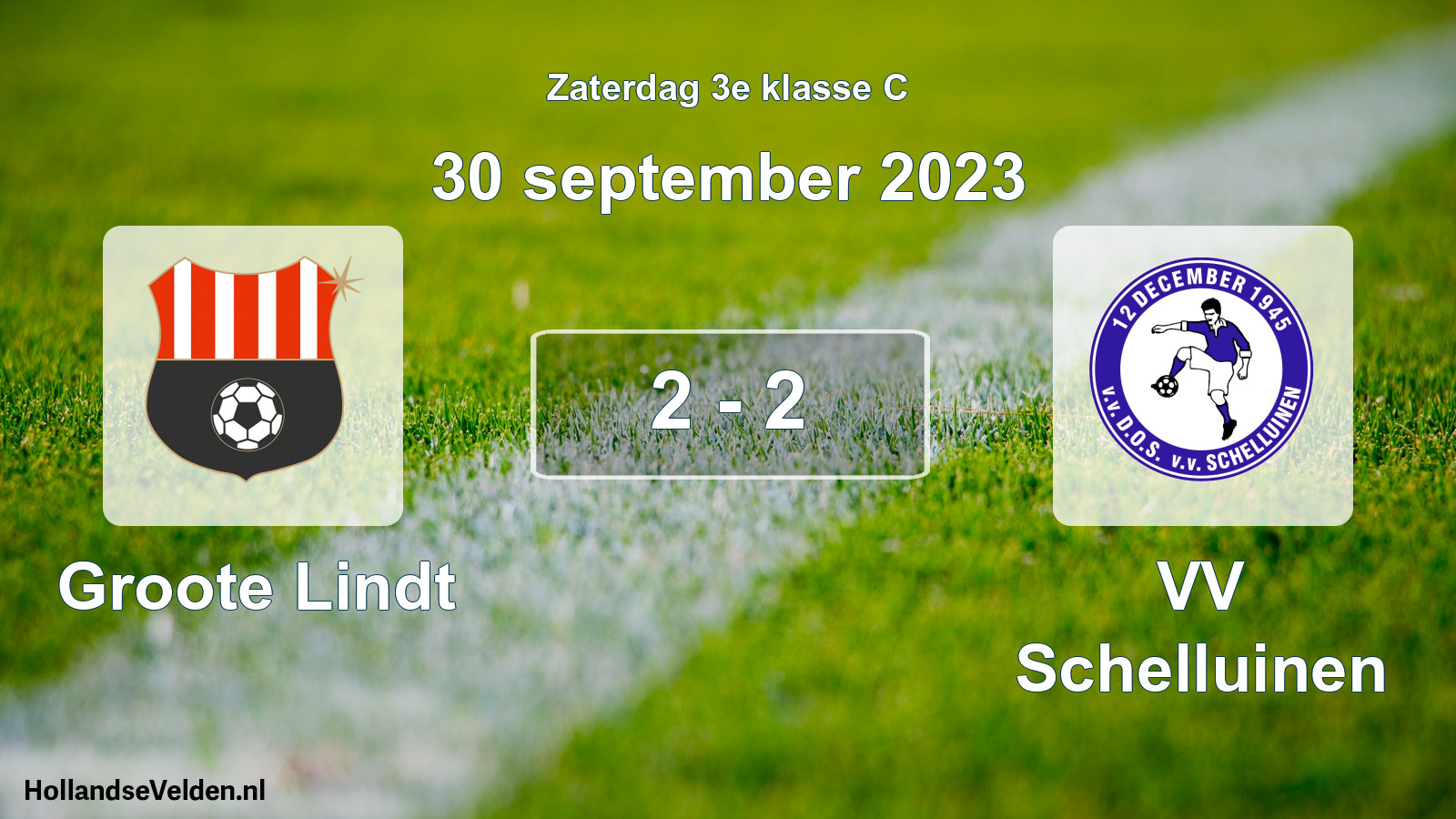 Total number of matches played: Groote Lindt - VV Schelluinen 2 - 2 (30 September 2023)