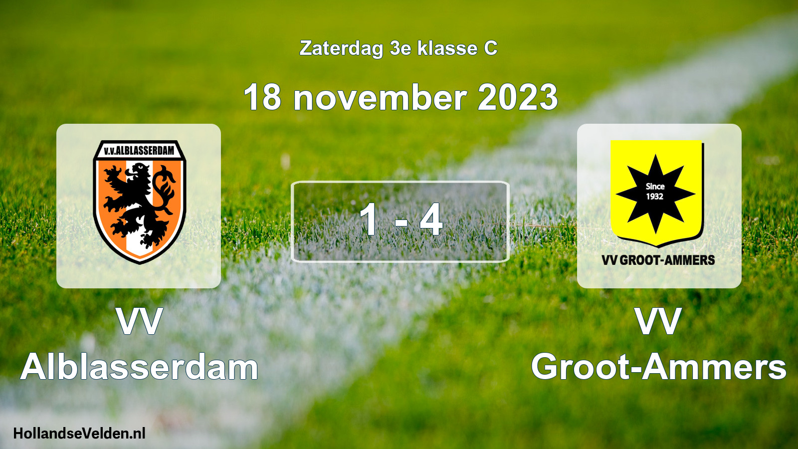 Total number of matches played: VV Alblasserdam - VV Groot-Ammers 1 - 4 (18 November 2023)