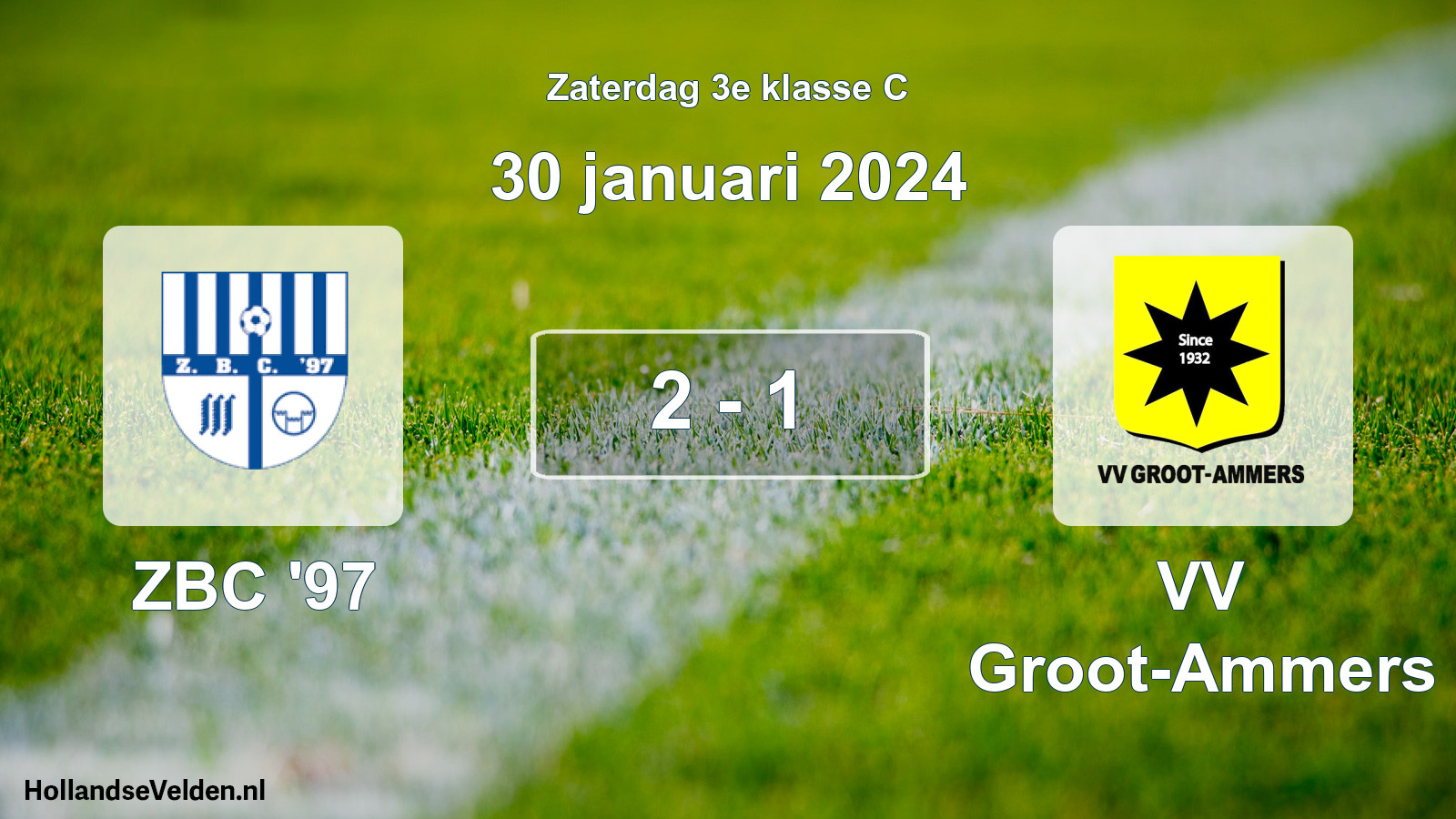 Total number of matches played: ZBC '97 - VV Groot-Ammers 2 - 1 (30 January 2024)
