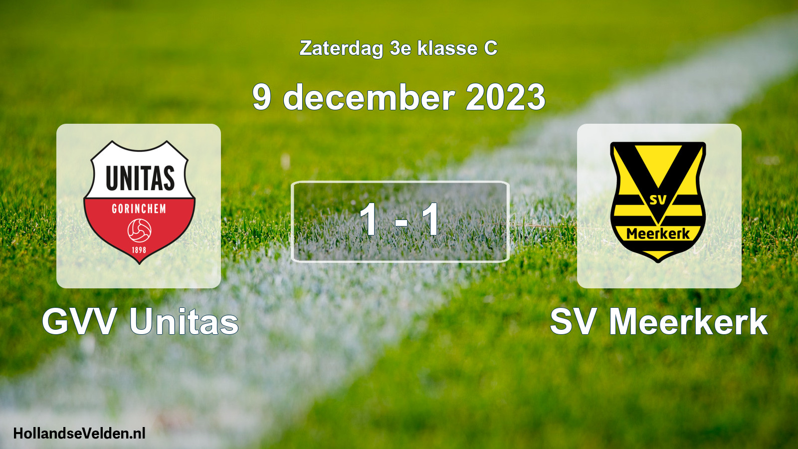 Total number of matches played: GVV Unitas - SV Meerkerk 1 - 1 (9 December 2023)