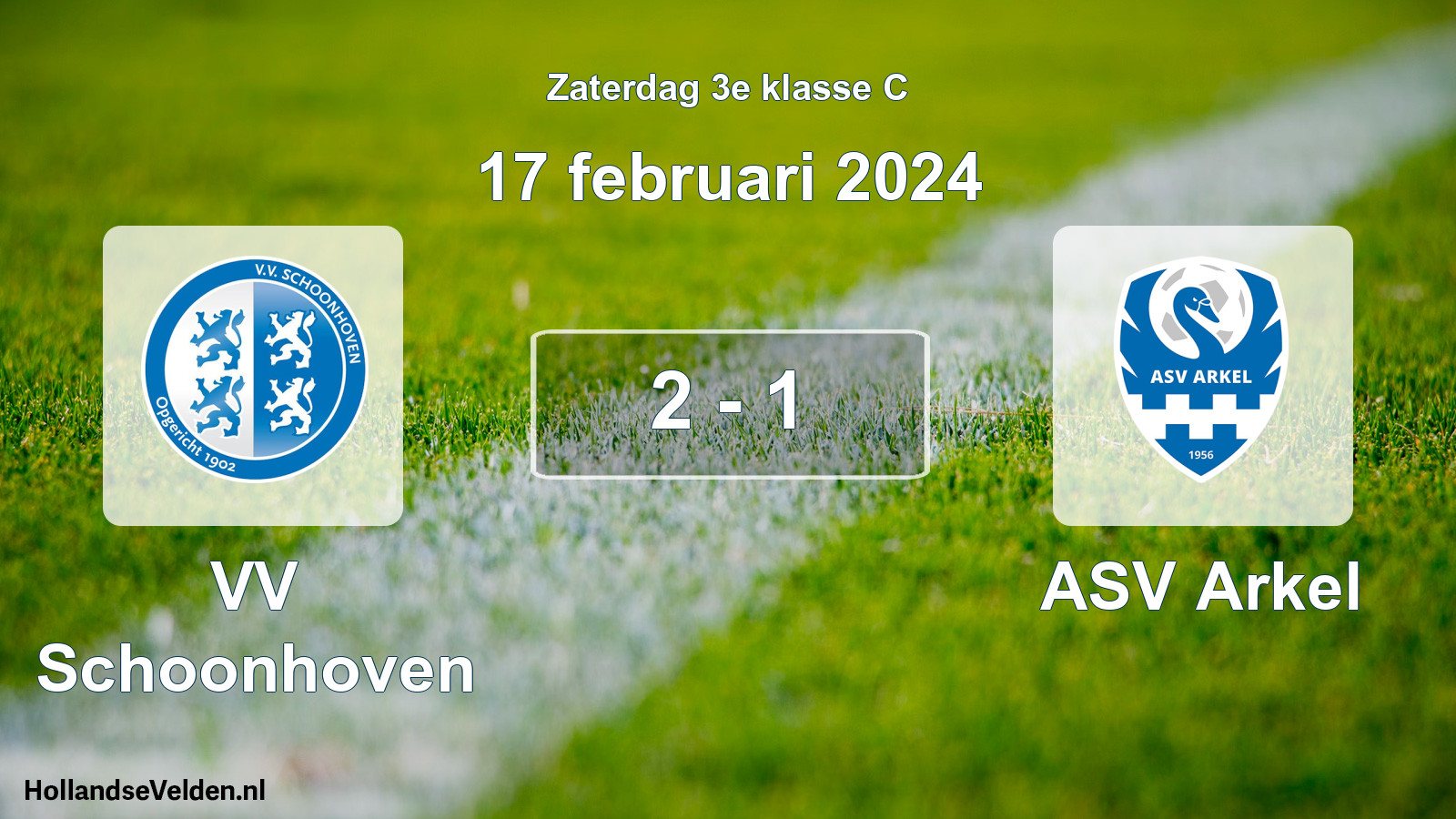 Total number of matches played: VV Schoonhoven - ASV Arkel 2 - 1 (17 February 2024)