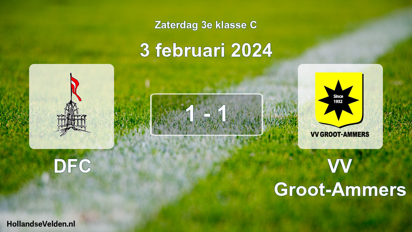 Total number of matches played: DFC - VV Groot-Ammers 1 - 1 (3 February 2024)