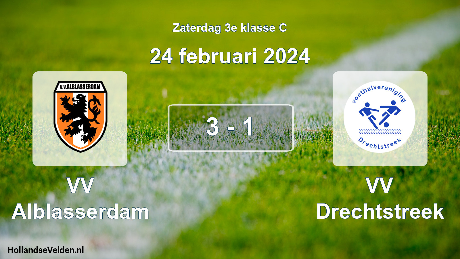 Total number of matches played: VV Alblasserdam - VV Drechtstreek 3 - 1 (24 February 2024)